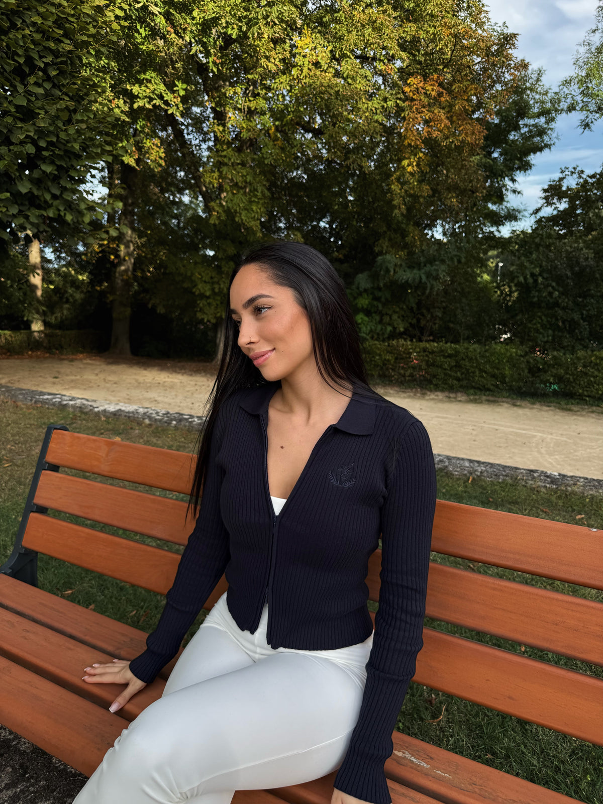 Elaine Cotton & Cashmere Zip Cardigan