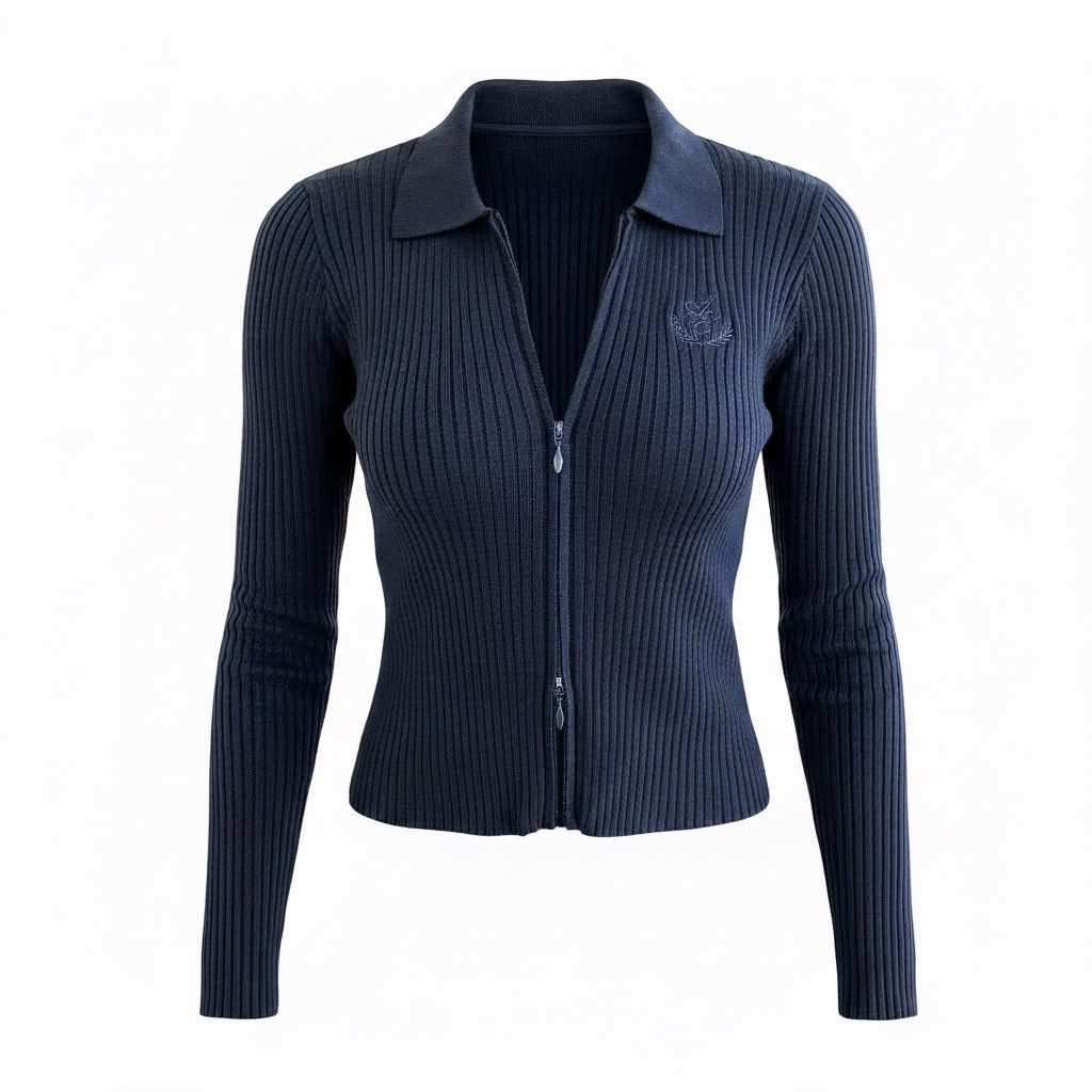 Elaine Cotton &amp; Cashmere Zip Cardigan