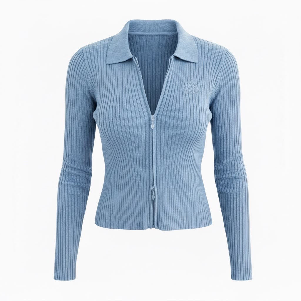 Elaine Cotton &amp; Cashmere Zip Cardigan