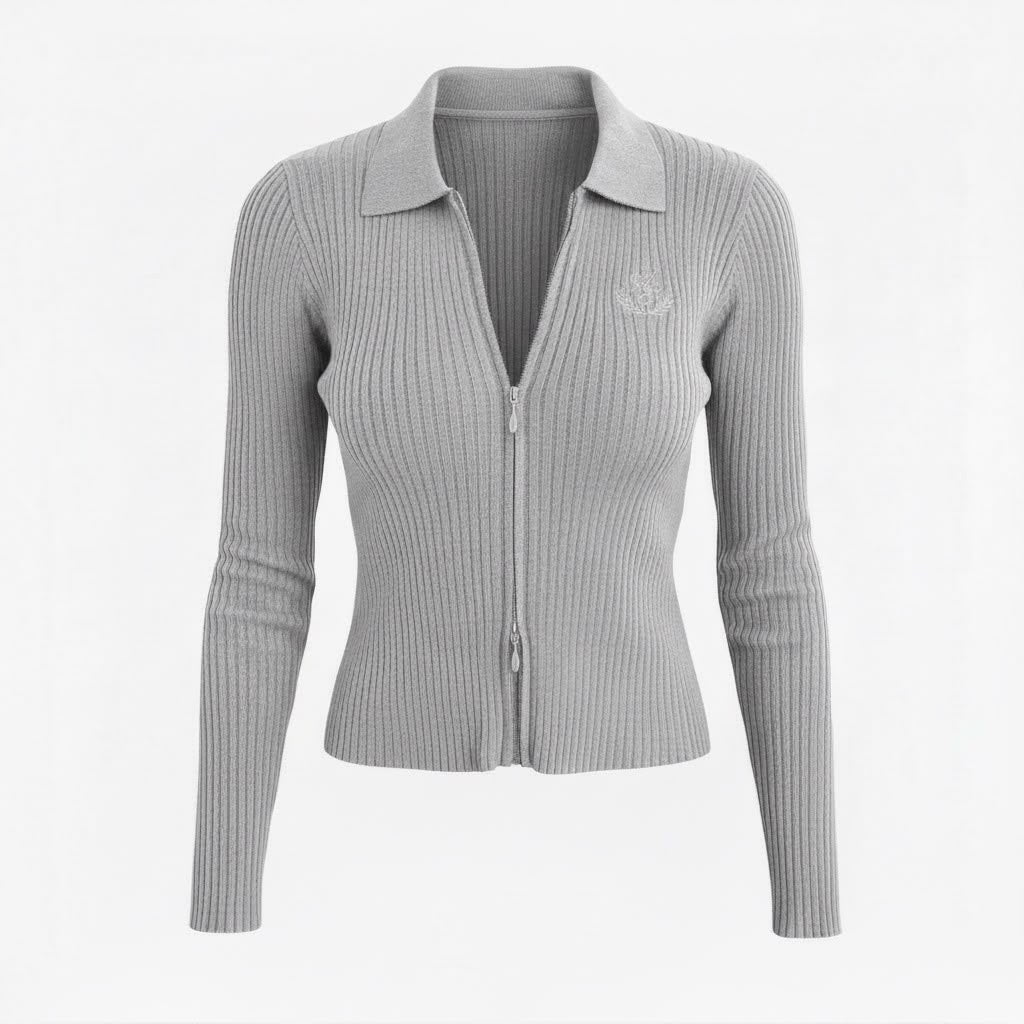 Elaine Cotton &amp; Cashmere Zip Cardigan