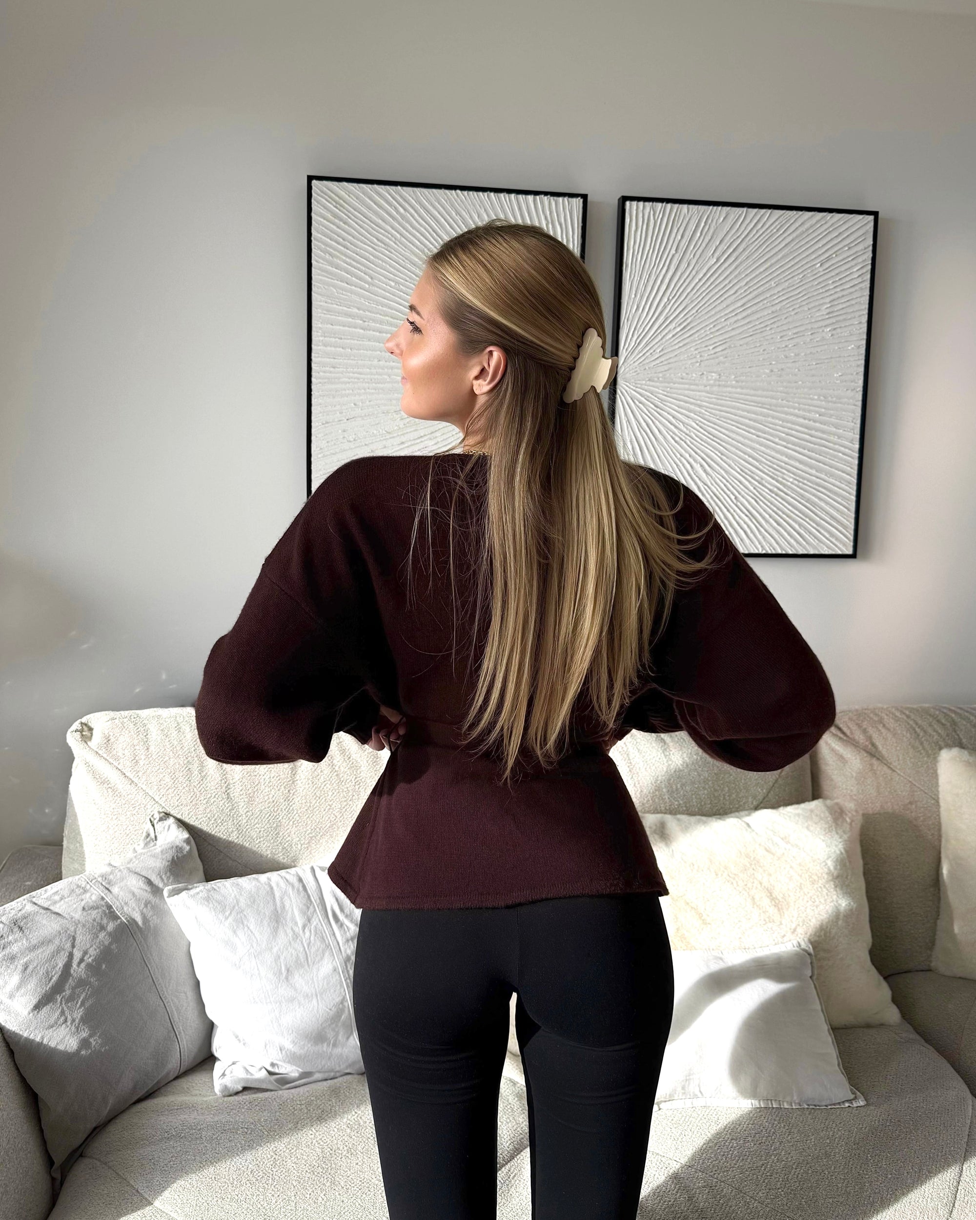 Merino wool cashmere cardigan - lifestyle shot